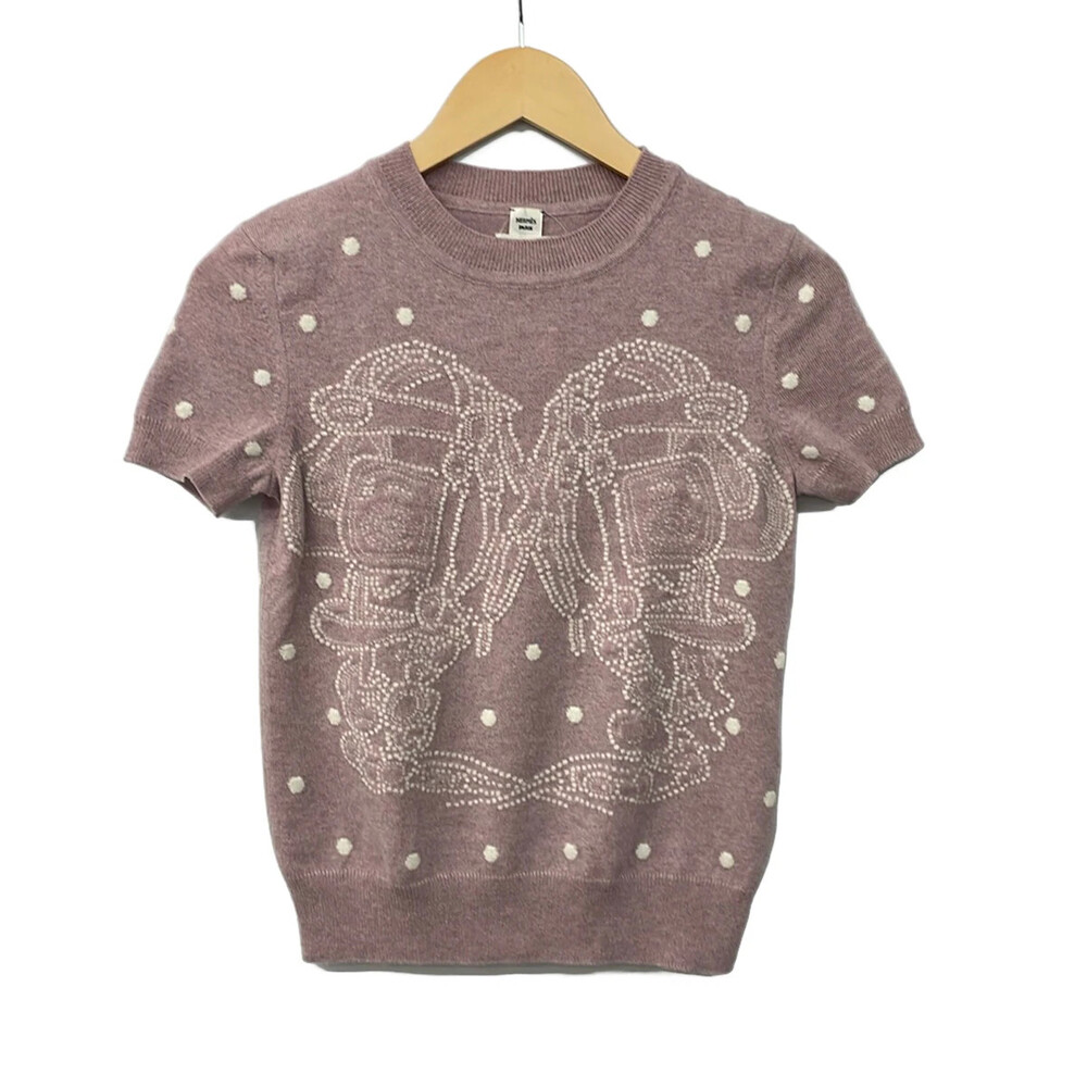 Hermes Pink White Women's Sweater #324886H67B